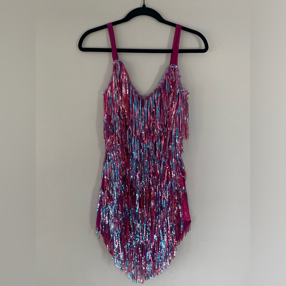 Fashion Nova Selena Sequin Fringe Mini Dress